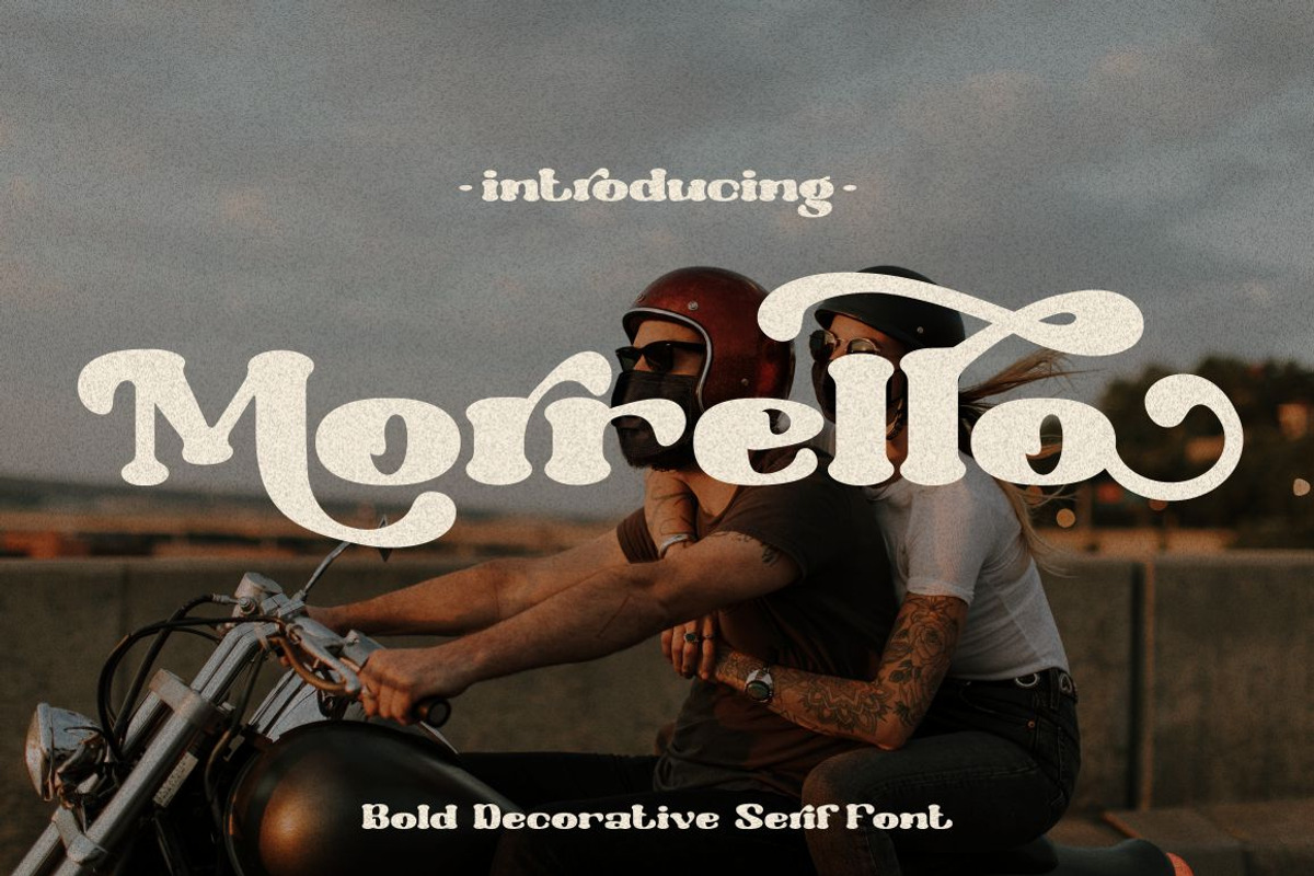 Morrello - Retro Decorative Serif, a Serif Font by PutraCetol Studio (Photo 1 of 11)