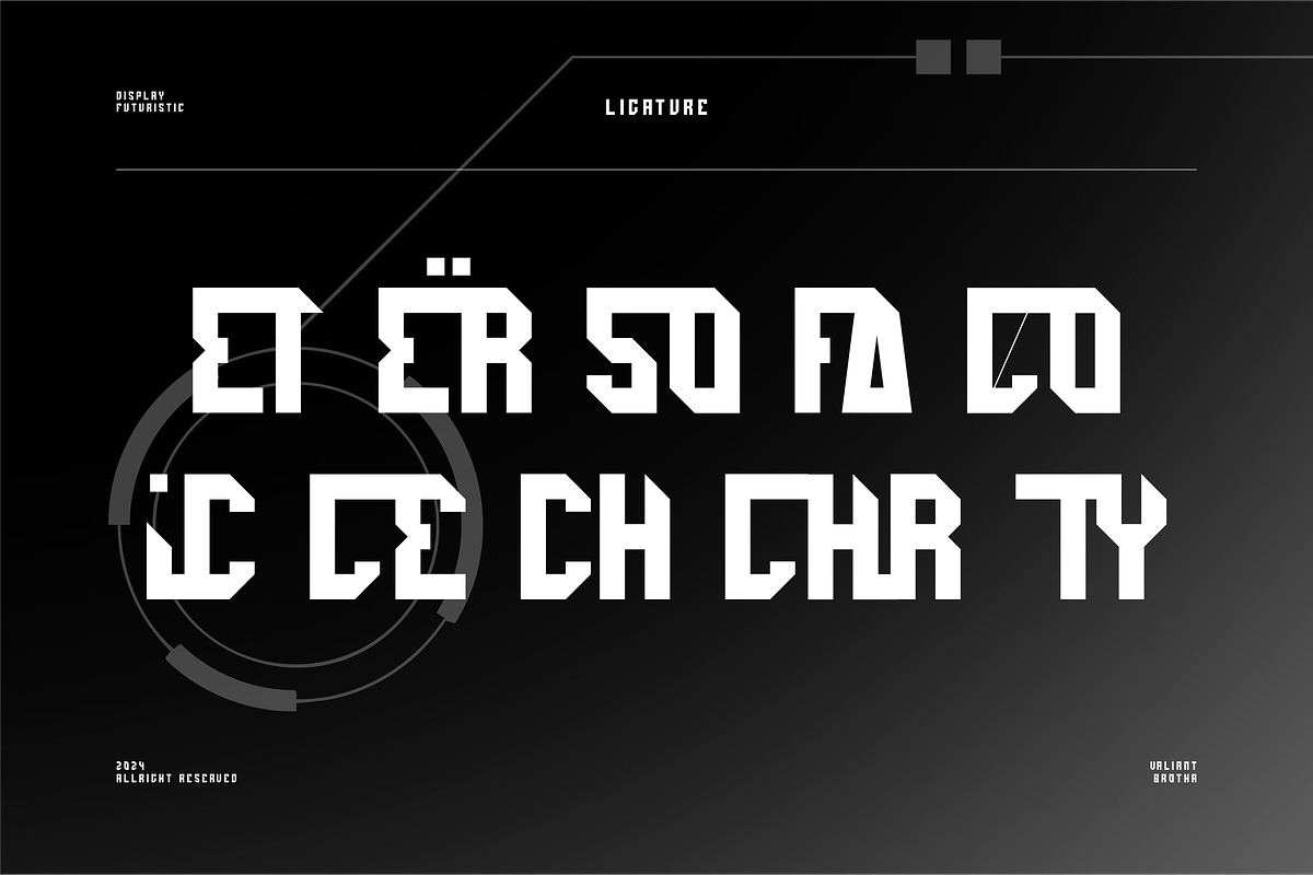 VB Veleon - Futuristic Font, a Sans Serif Font by VALIANTBROTHA (Photo 3 of 9)