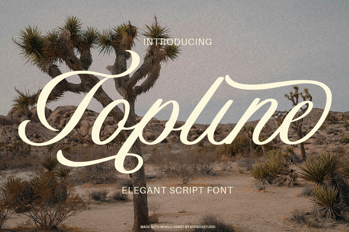 Topline – Elegant Script Typeface, a Script Font by Arendxstudio (Photo 1 of 10)