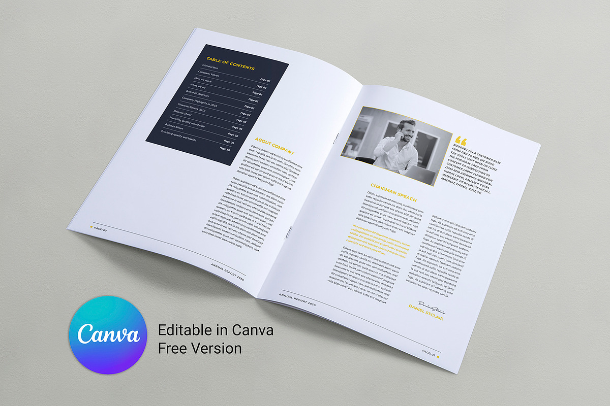 Annual Report Canva, a Brochure Template by DesignDevisers (Photo 2 of 11)