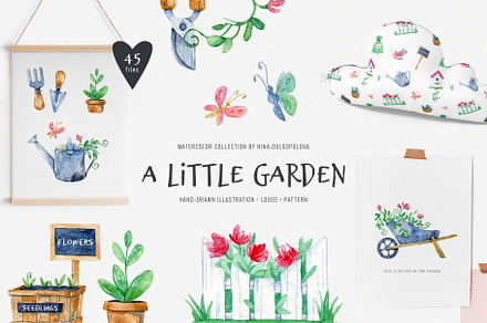 A Little Garden. Watercolor kit