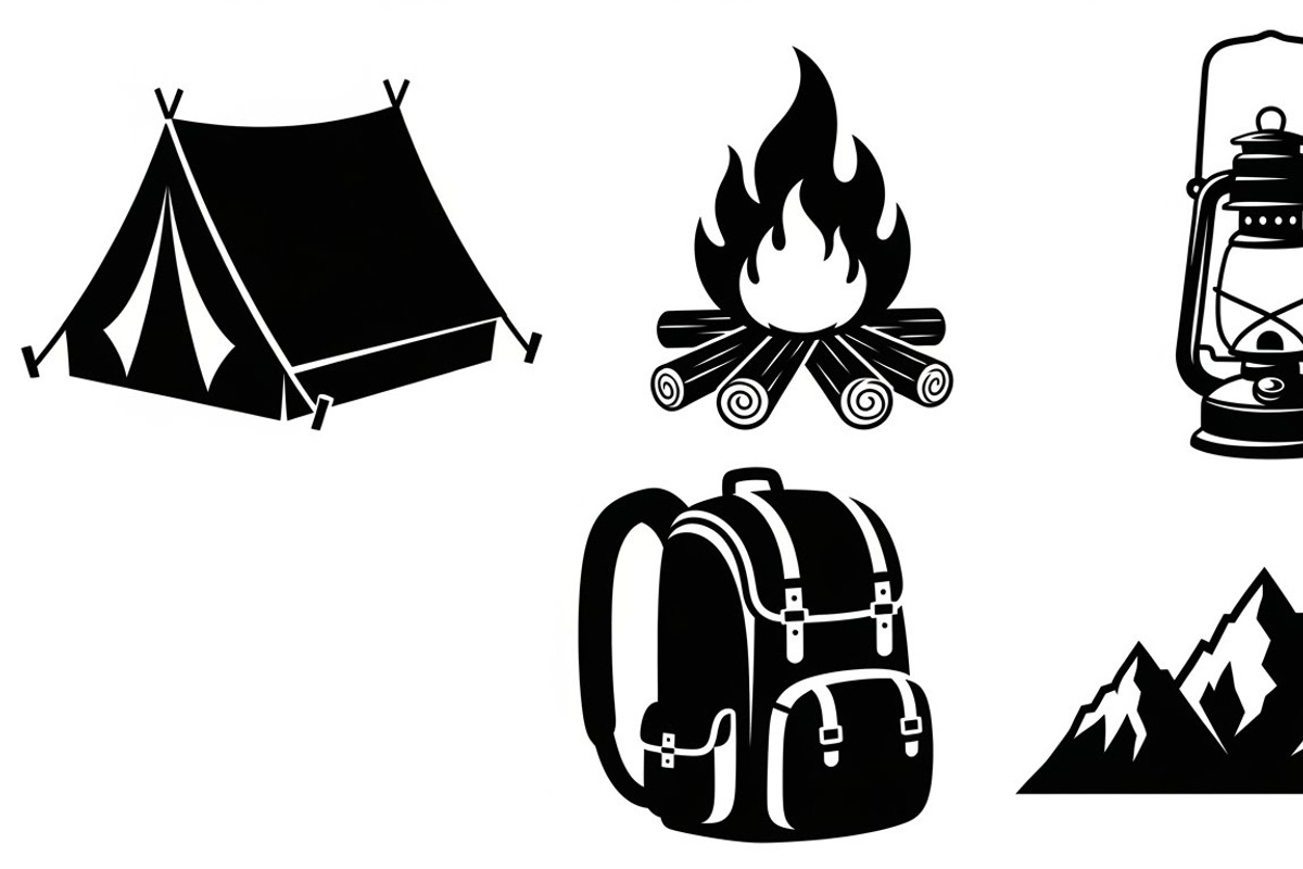 Camping Adventure Silhouette Icon, an Illustration by Artivon (Photo 33 of 51)
