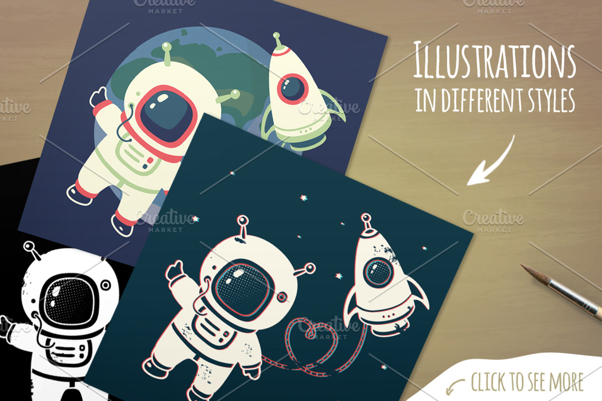 Space vector set, a Decorative Illustration by SunnyWS