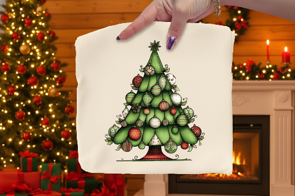 Whimsical Christmas Tree Clipart, an Illustration by Dream Creation (Photo 6 of 7)