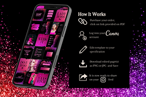 Black & Pink Boss Instagram Template