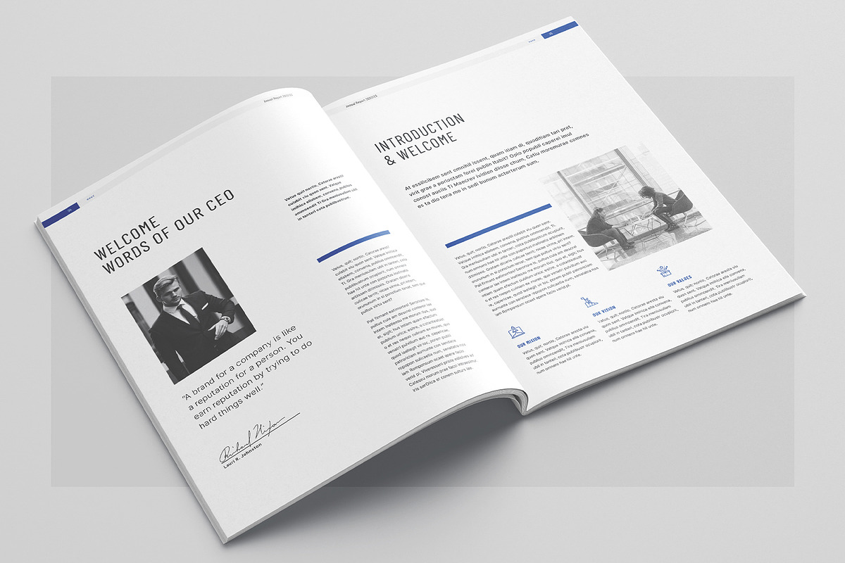 Modern Annual Report Template, a Brochure Template by Theme Weavers (Photo 4 of 7)