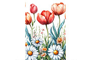 Wild Flowers Floral Border Clipart, an Illustration by DreamCafeArt (Thumbnail 2 of 6)