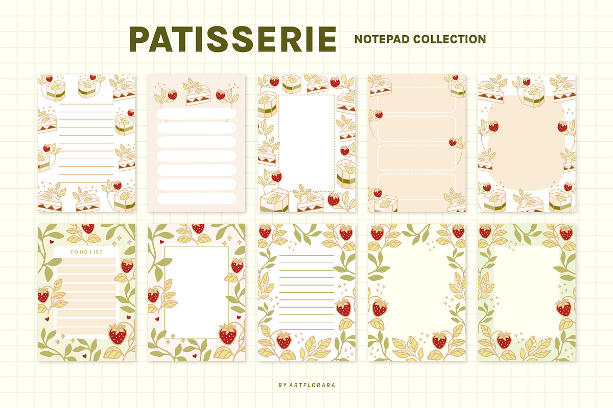 PATISSERIE - Cake Planner Notepads, a Stationery Template by Artflorara (Photo 10 of 11)