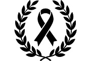 Black Ribbon Laurel Wreath, a Decorative Illustration by balal (Thumbnail 2 of 15)