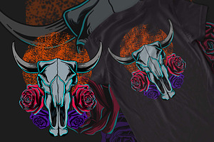 Bull And Skull T-shirt Design