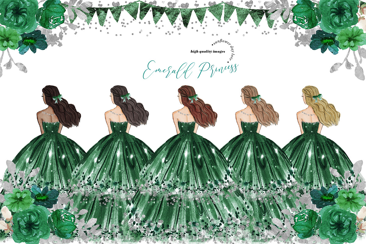 emerald green princess dress clipart Emerald Green Princess Dress Clipart, Green (1899671)
