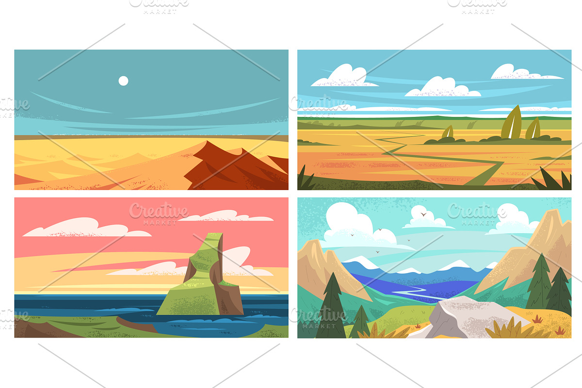 Travel nature landscapes. Touristic, an Illustration by Stock-Smart-Start