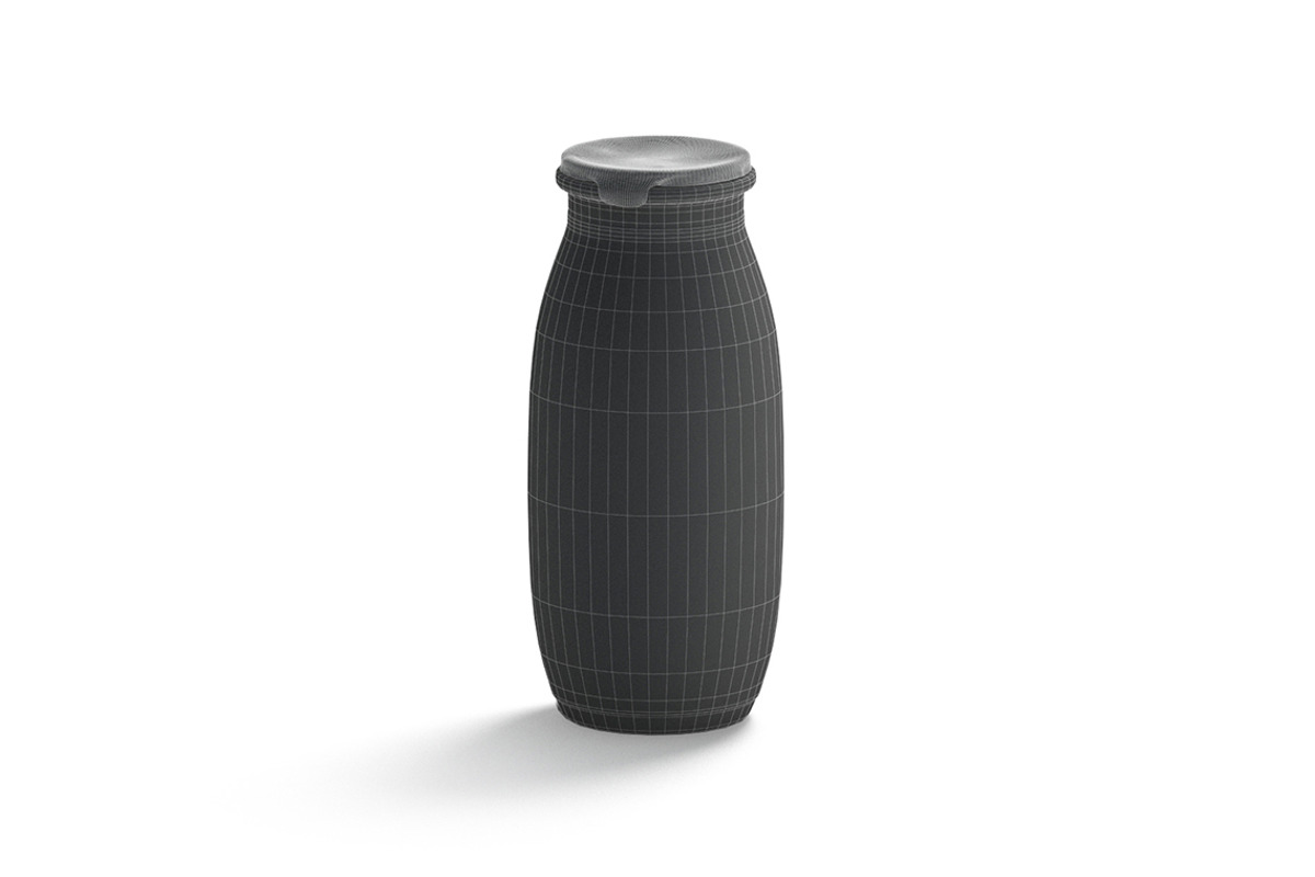 White Plastic Yogurt Bottle 3D Model, an Object 3D Model by rebrandy (Photo 8 of 9)