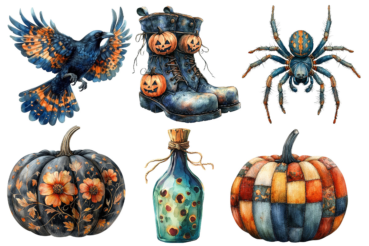 Whimsy Halloween Clipart, an Illustration by Designworld (Photo 2 of 6)