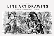 Line Art Drawing Procreate Brushes, a Brush Add-On by Digi Life (Thumbnail 1 of 13)