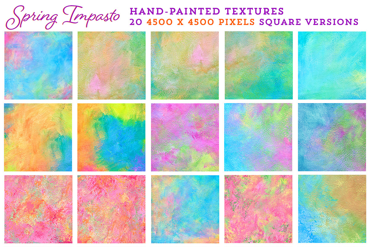 Spring Impasto Painted Textures, a Texture Graphic by French Kiss Collections (Photo 3 of 8)