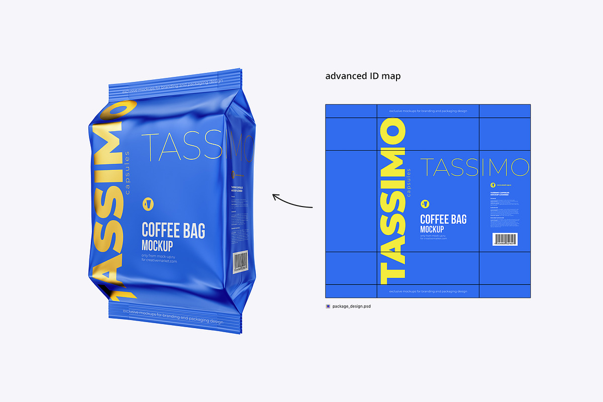 Coffee Bag mockup. Tassimo, a Packaging Mockup by easymock (Photo 9 of 10)