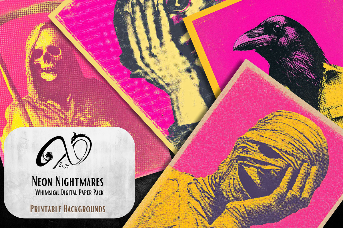 Neon Nightmares: Retro Horror, a Background Graphic by NiiiNArt (Photo 6 of 9)