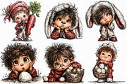 Funny Quirky Easter Boys Clipart Bun, an Illustration by Libby Wishes (Thumbnail 4 of 7)