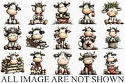 Rustic Christmas Cute Cows Clipart, an Illustration by Canvas Craft (Thumbnail 3 of 6)