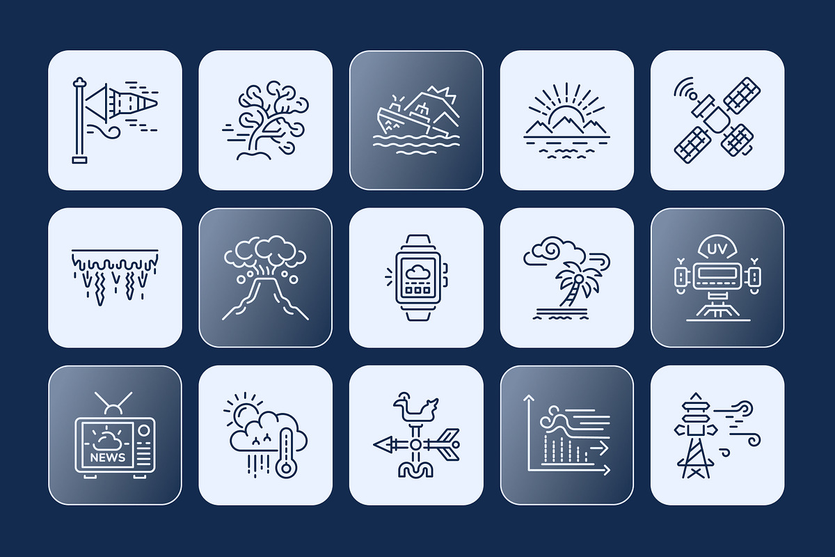 Weather Icons Set, an Outline Icon by Prosymbols (Photo 5 of 7)