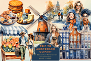 Trip to Amsterdam Clipart, an Illustration by NadiaTheronArt (Thumbnail 1 of 5)