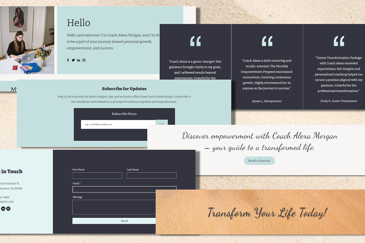 Coaching Wix Website Template, a Wix Template by Mindful Digital Co. (Photo 6 of 10)