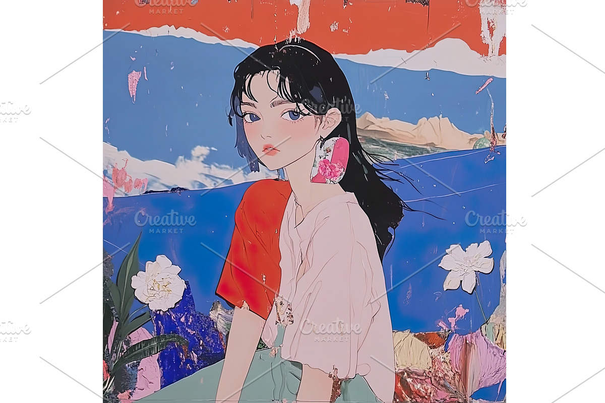 Female with Heart Earring against, an Object Illustration by Lermont51