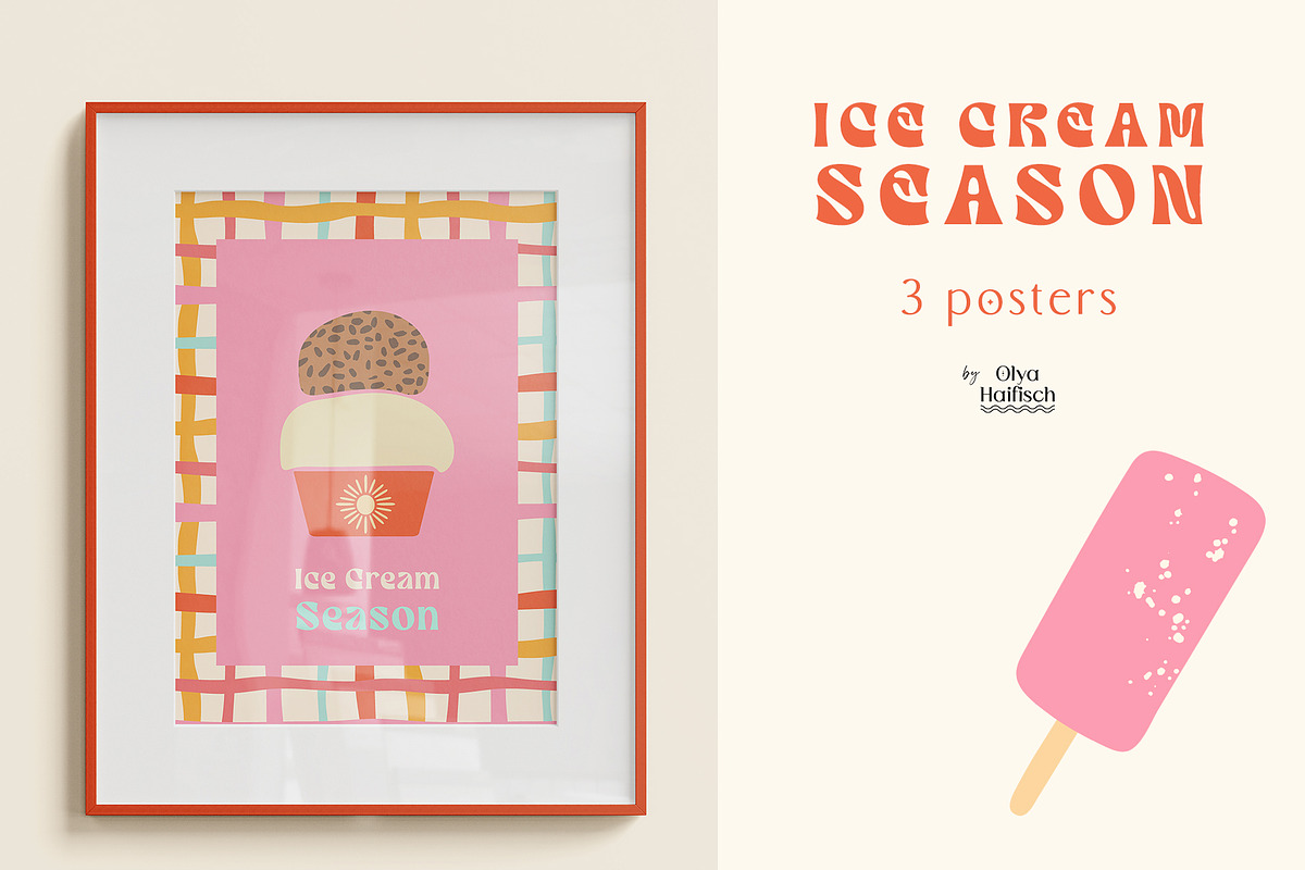 Ice Cream Season Vector Set, a Food Illustration by Olya Haifisch (Photo 6 of 8)