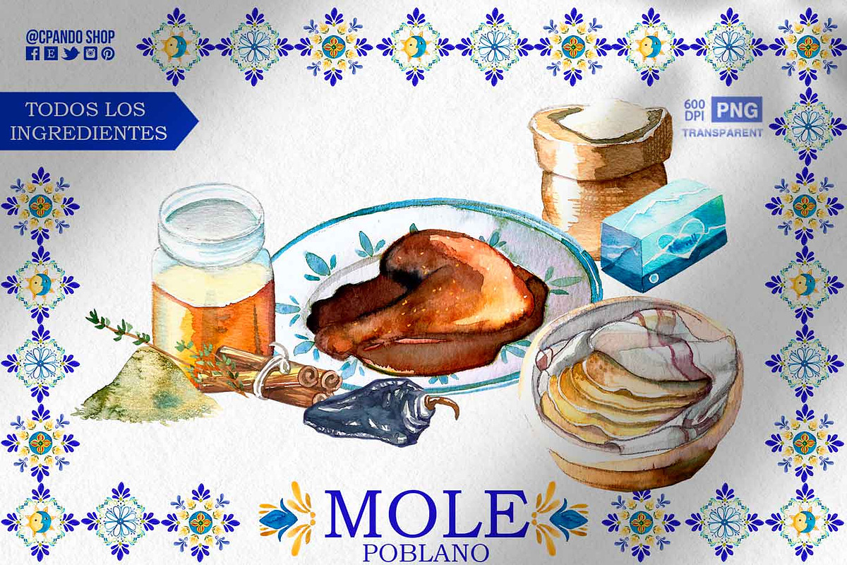 Mole Poblano, mexican food, a Food Illustration by CpandoShop (Photo 1 of 4)