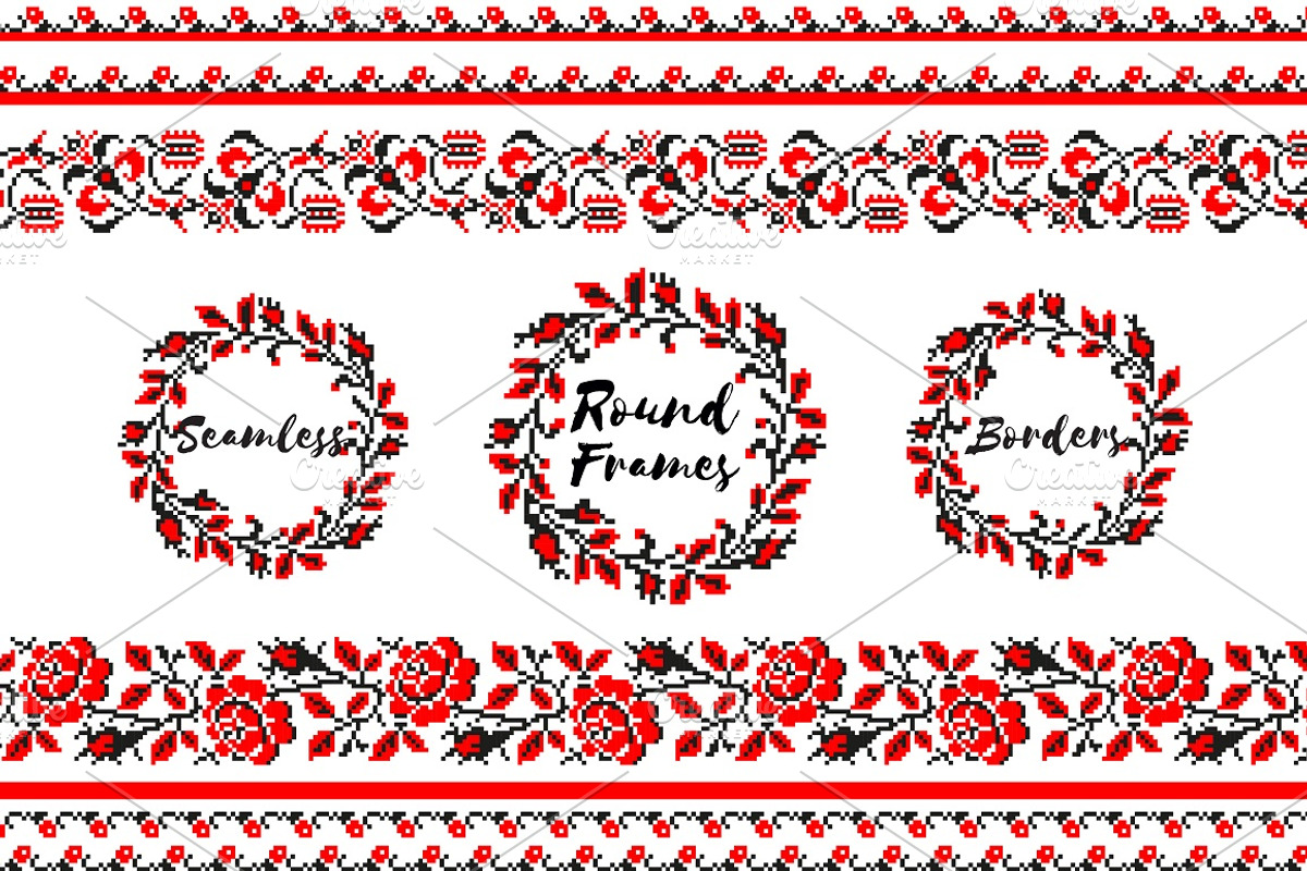 Ukrainian Embroidery: Brushes&Frames, an Object Graphic by MarynArts (Photo 2 of 13)