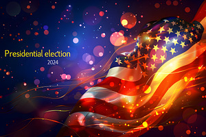 Vibrant U.S. Flag with Bokeh Lights: Symbol of 2024 Presidential Election, a Background Photo by Photostock