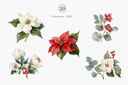 Watercolor Christmas Botanicals, a Decorative Illustration by ThaismotaCreativeCo (Thumbnail 3 of 11)