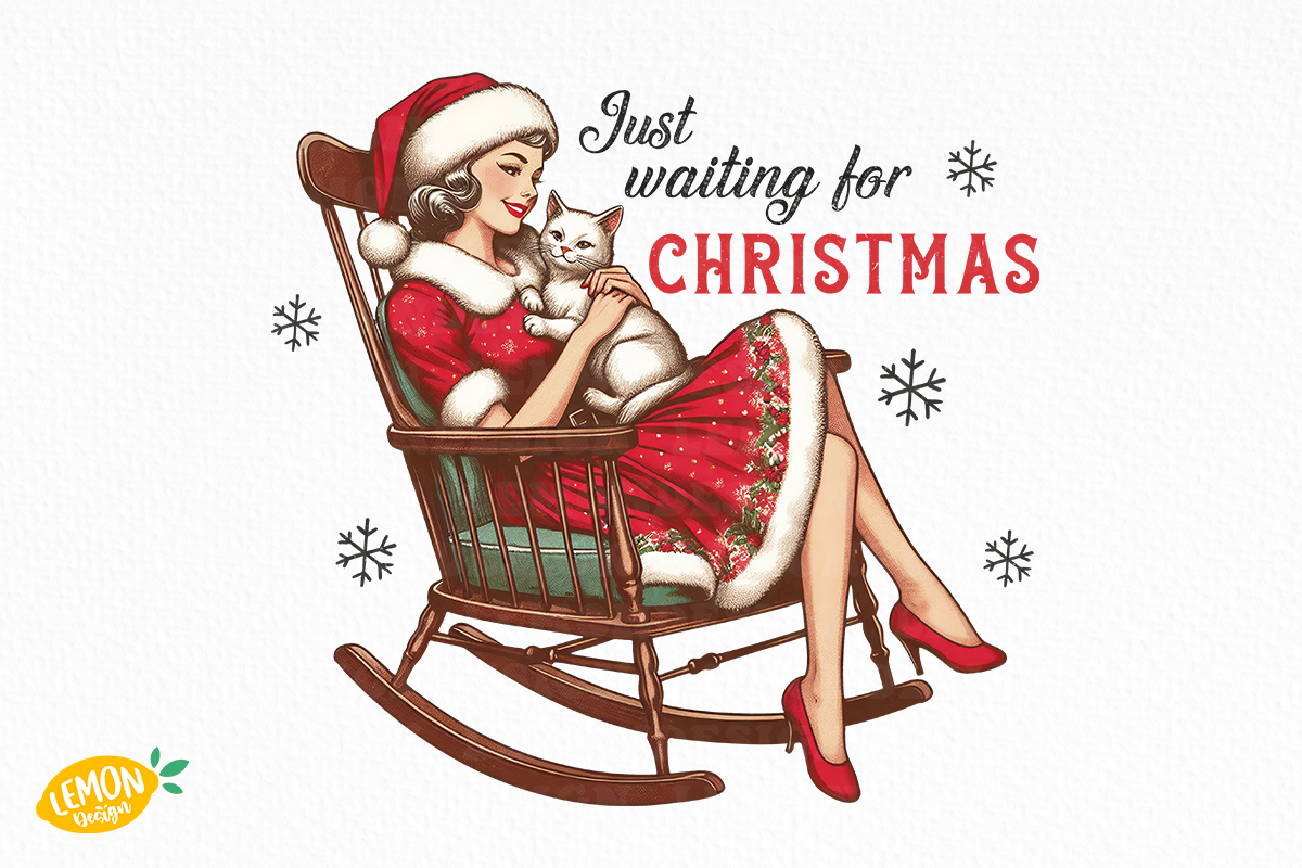 Retro Girl Christmas Sublimation, a Seasonal Illustration by LemonDesign (Photo 5 of 14)