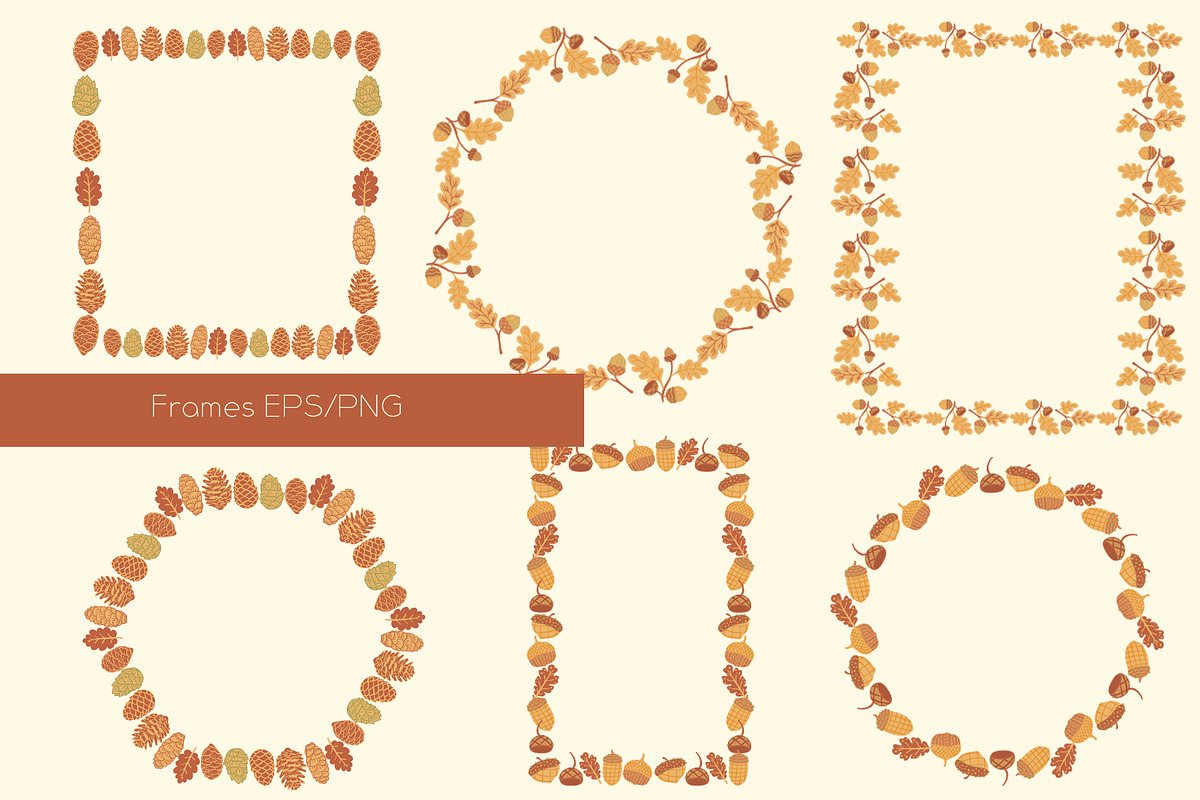 Pine cones & acorns Clipart patterns, a Seasonal Illustration by Carpet Tapete Pretzel (Photo 4 of 13)