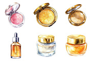 Watercolor Cosmetics Clipart, a Graphic by CitraGraphics (Thumbnail 3 of 4)