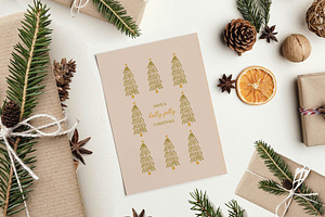 Holly Jolly Trees Christmas Card