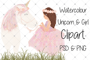 Watercolour Unicorn, Watercolour,