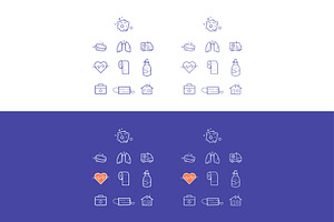 Corona virus Covid-19 Icons Vector