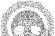Celtic Tree of, Life Coloring Page, a Decorative Illustration by Abysm Internal (Thumbnail 2 of 4)