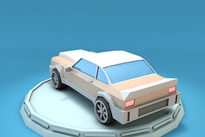 Cartoon Luxury Car Low Poly 3D Model