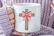 Coquette Valentine Cross PNG, an Illustration by CraftArtStudio (Thumbnail 3 of 4)