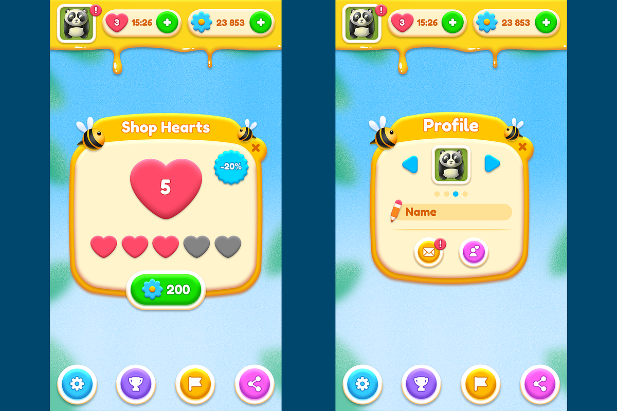 Game UI pack, Bee, an Object Graphic by KartInnka (Photo 13 of 28)
