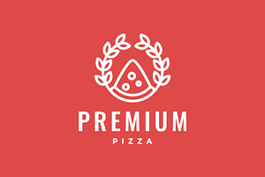 pizza food with wheat leaves logo, a Branding & Logo Template by devastd