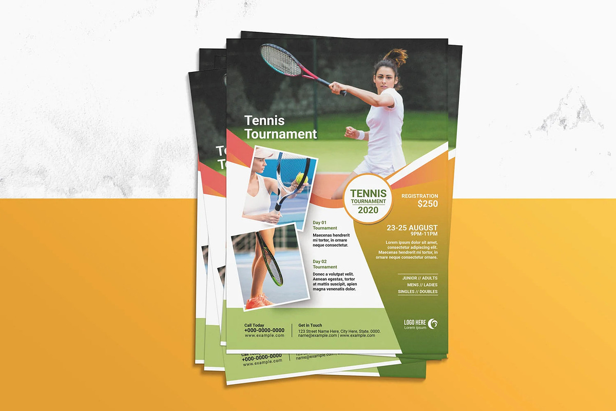 Tennis Tournament Flyer Template, a Flyer Template by retrographix (Photo 2 of 3)