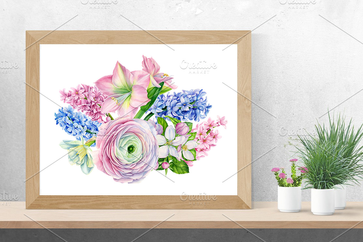 Beautiful bouquet of flowers, a Decorative Illustration by Hanna Hryharenka (Photo 6 of 10)