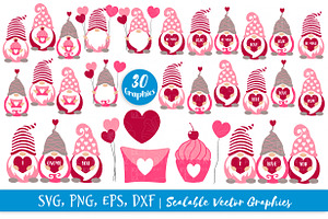 Gnome svg file, cute valentines svg