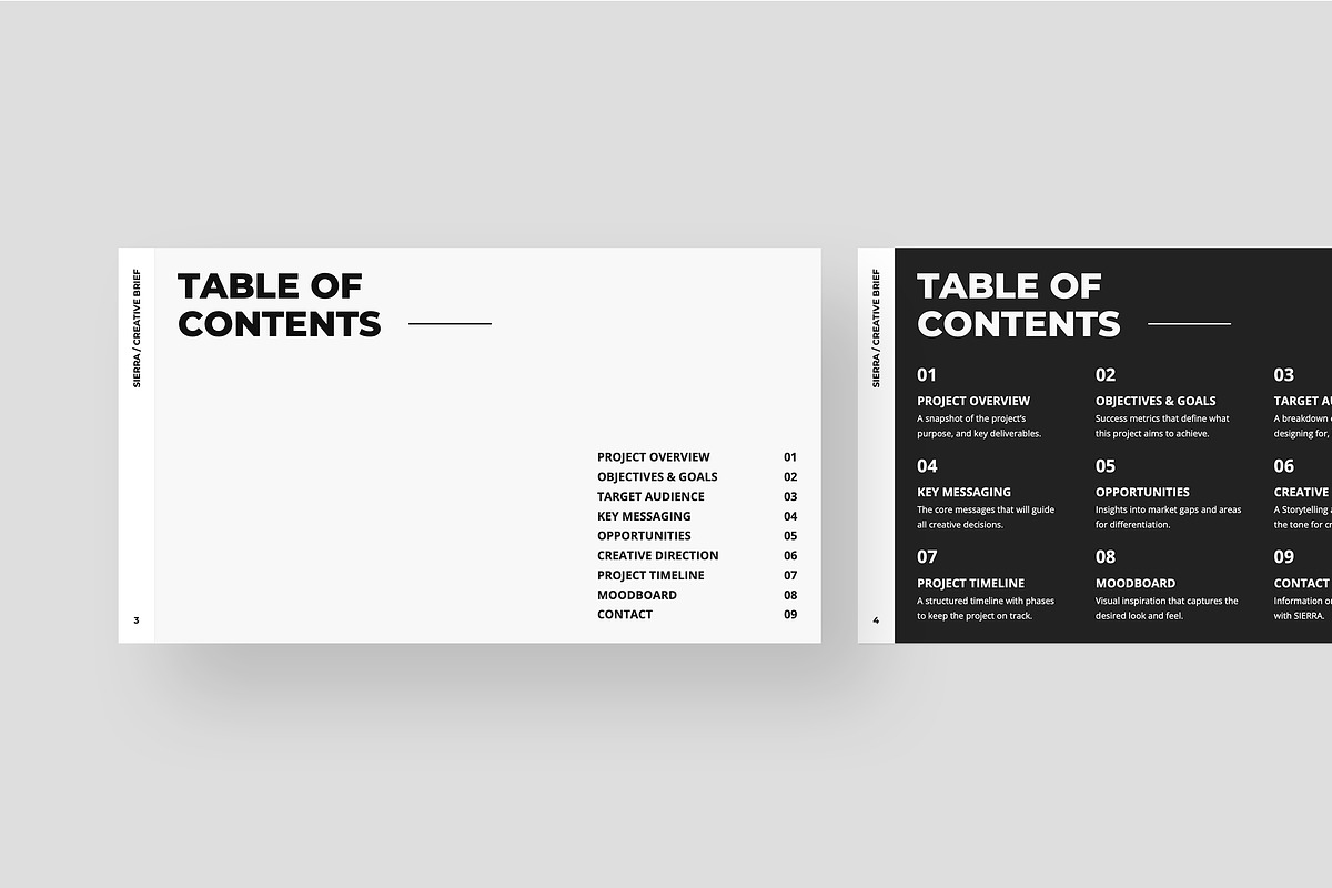 SIERRA Creative Brief Keynote Template preview 3