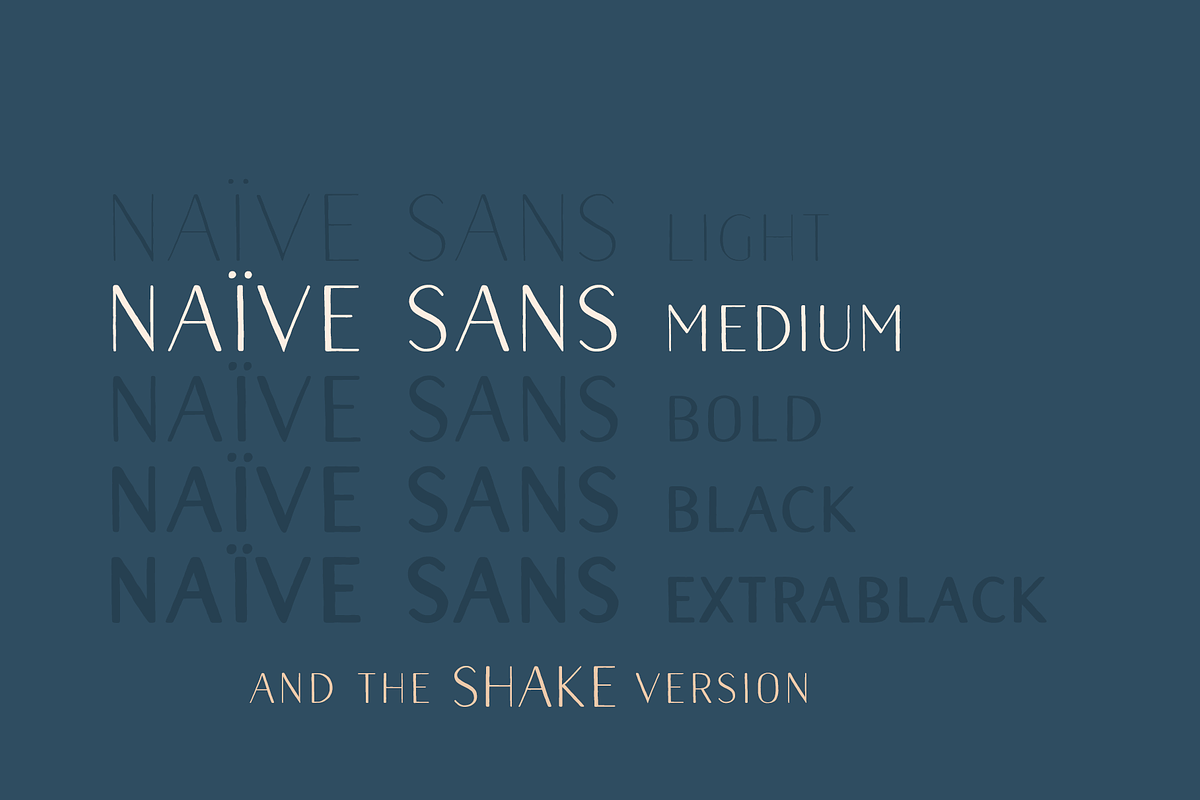 Naive Sans Medium & Shake, a Handwritten Font by S&C Type (Photo 2 of 6)