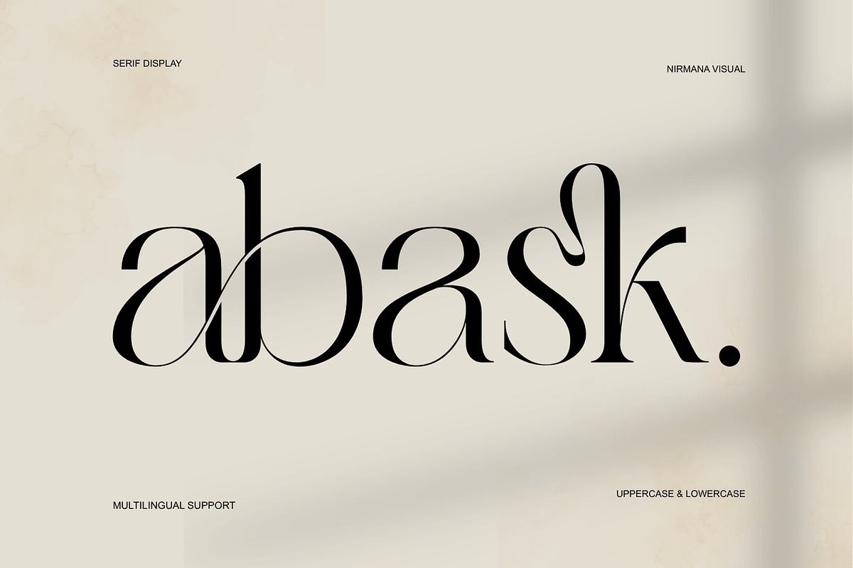 Abask - Modern Ligatures Font, a Serif Font by Nirmana Visual (Photo 1 of 12)